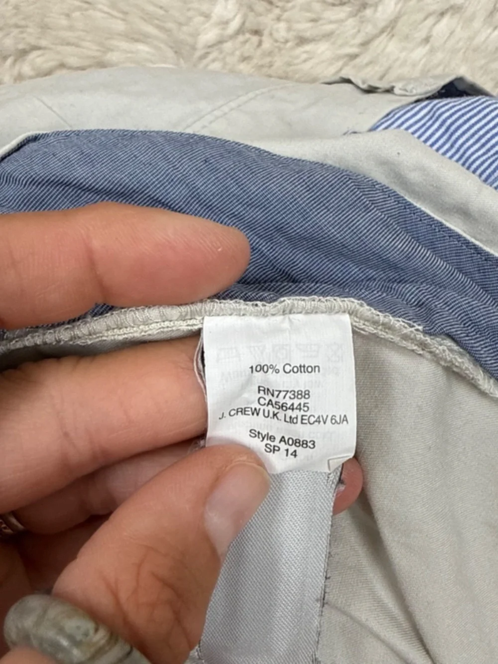 J. Crew Club 100% Cotton Chinos Light Grey 10